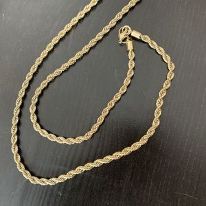 14k gold 5mm rope necklace
